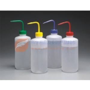 颜色标记的洗瓶,低密度聚乙烯瓶体;聚丙烯螺旋盖/杆和吸管