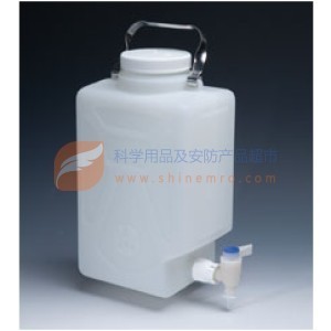 耐洁/Nalgene 氟化矩形细口大瓶(带放水口),氟化高密度聚乙烯;Tefzel 放水口
