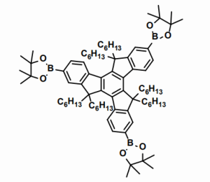 5,5,10,10,15,15-六己基三聚茚-2,2',2'-三硼酸片呐醇酯 CAS号：959163-61-2 现货优势供应 科研产品