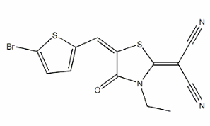 2-(5-((5-bromothiophen-2-yl)methylene)-3-ethyl-4-oxothiazolidin-2-ylidene)malononitrile CAS号：1879092-25-7 现货优势供应 科研产品