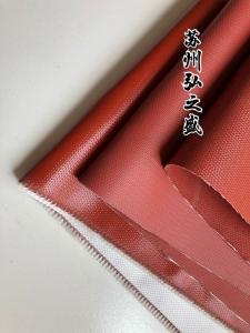 1.0排烟风机软连接布 单面红硅胶布 50米一卷